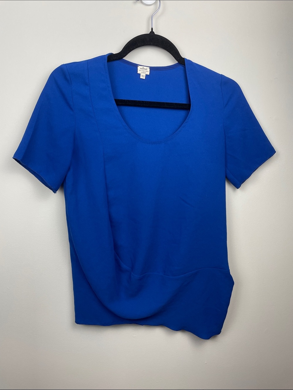 Wilfred Bold Cobalt Scoop Neck Short Sleeve Top